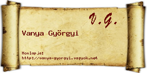 Vanya Györgyi névjegykártya